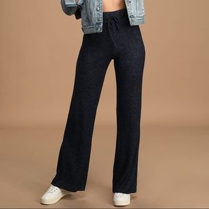 Be Cozy Heather Navy Blue Drawstring Lounge Pants